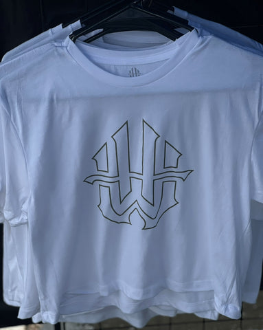 HW Signature Logo Crop - White & Military Green